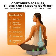 Gel Memory Foam Seat Cushion Orthopedic Office Car Chair Sciatica Pain Relief