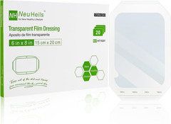 Transparent Film Dressing, Waterproof Wound Cover, 6×8 Inches, 20 Packs, Post