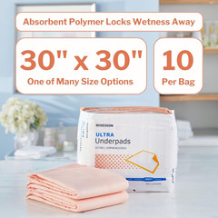 Ultra Underpads, Incontinence Bed Pads 30″ X 30″ [100 Count], Heavy Absorbency,