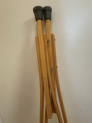 Vintage Adjustable Wooden Crutches