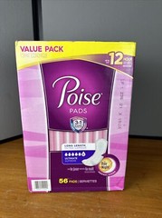 Poise Female Incontinent Pad Long Length 15.5 Inch Length 51442 Ultimate 56 Ct