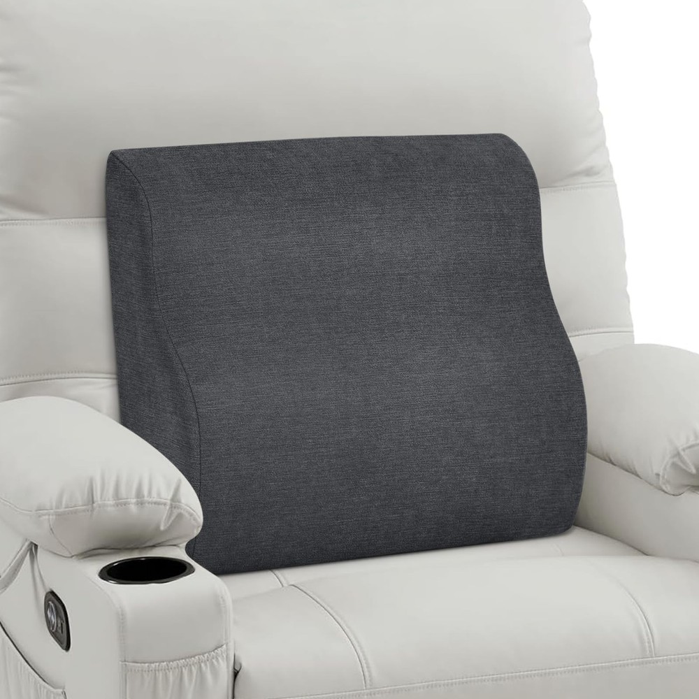TANYOO Back Support Pillow for Recliner Dual Layer Lumbar Medium, Dark Grey