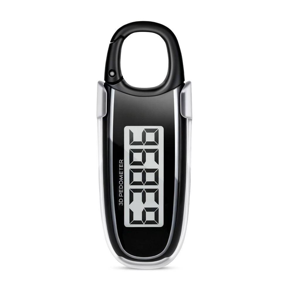 3D Step Counter Pedometer with Clip & Carabiner – Accurate Fitness Tracker for S