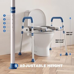 Loyoda Toilet Seat Riser with Foam Padded Seat for Seniors, 400 lb Capacity