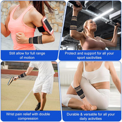 1 Pair Copper Wrist Compression Brace, Elastic Support Sleeve for Sports, Gym, W