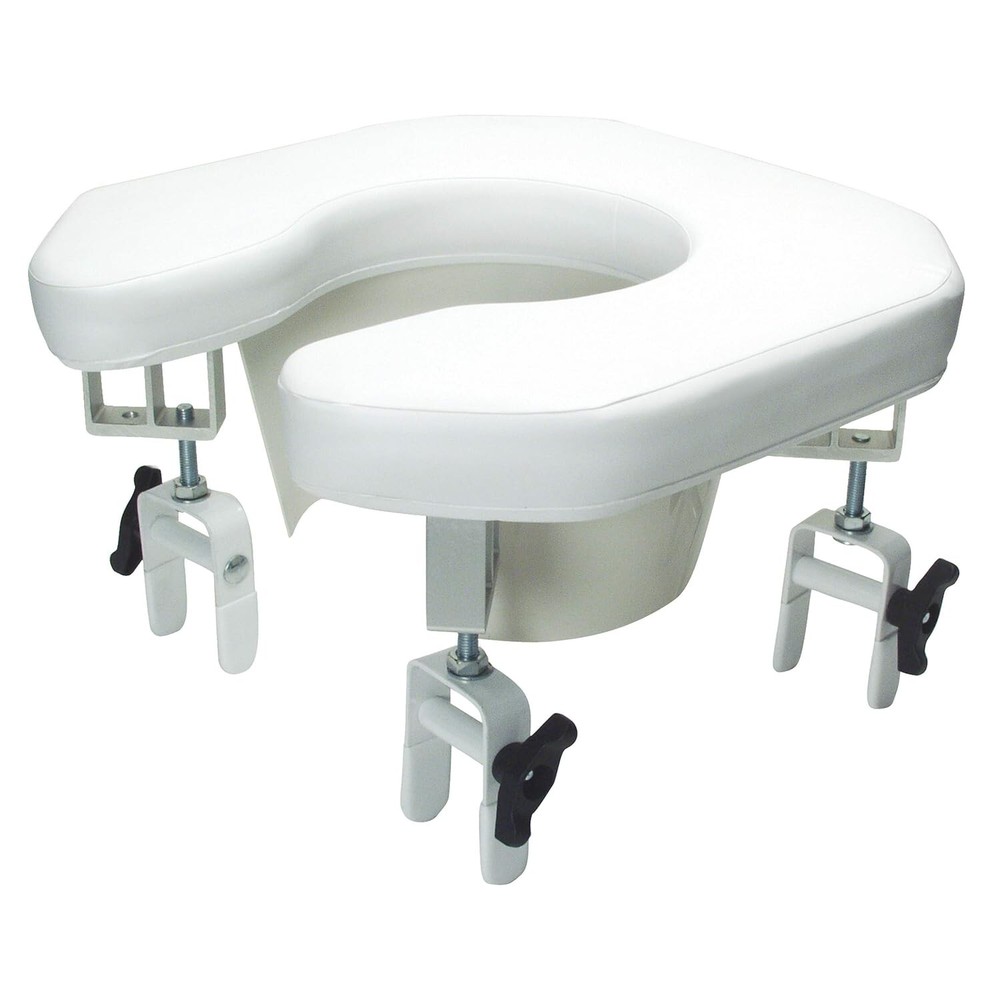 Lumex Raised Toilet Seat Riser, Padded & Cushioned, Fully-Adjustable Height