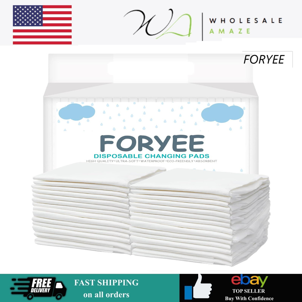 FORYEE Disposable Underpads 17 x 24 Inches – 25 Pack Heavy Absorbent, Soft