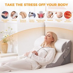 3PCS Wedge Pillow Set for After Surgery, Adjustable Back Pillow for Bed Sitting