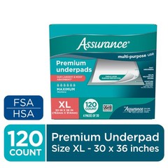Assurance Unisex Premium Underpad, Maximum Absorbency, Extra Large 30″ X 36″