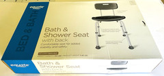 Equate Bath & Shower Seat with Back Capacity 350 Pounds New in Sealed Box
