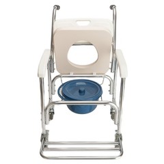 4 in 1 Commode Chair 300lbs Aluminum Shower Wheelchair Bath Seat Medical Elderly