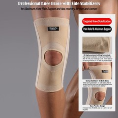BingboPro Professional Knee Brace With Stabilizer For Men L/XL, Nude