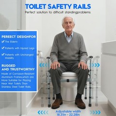 Toilet Safety Rail for Seniors – Adjustable & Foldable Toilet Safety Frame