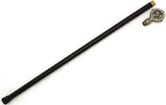 34.5-Inches Walking Cane Pewter Handle W/ Small Storage NO Blade