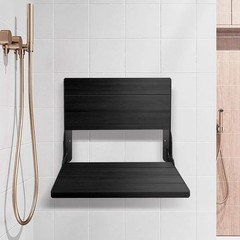 Teak Shower Bench, Folding Shower Chair Wall Mounted, Wood Folding Shower Sea…