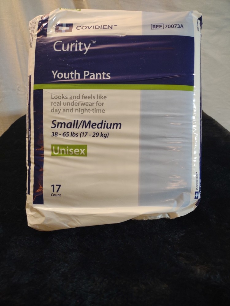 NEW Covidien Curity Youth Pants SMALL/MEDIUM 38-65 LBS Unisex – 17 Count