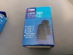 Carex Cane Tips Fits All Standard Canes + Crutches A719-00 7/8 Inches 1 Pair Wht
