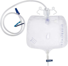 Urinary Drainage Bag with Anti-Reflux Chamber 2000ml 48 Inch Tube Pack of 5