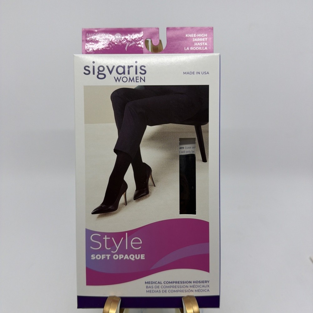 Sigvaris Soft Opaque 15-20 mmHg Closed Toe Knee High Sock Size: Small Short (SS)