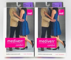 Medi 48103 Mediven Comfort Compression Socks Calf Closed Toe Natural – Lot of 2