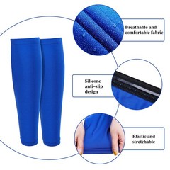 3 Pairs Calf Compression Sleeves Men Women Football Leg Footless Sock Running