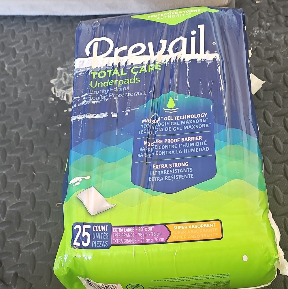 Prevail Total Care Underpads Extra Strong Super Absorbent XL 30×30 25 Ct