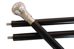 Replica Bat Masterson Brass Walking Stick Silver Brass Knob Handle 37 Inch