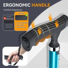 Walking Cane with LED Light for Seniors Men Women, Adjustable Folding Canes f…