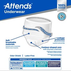 Attends Disposable Underwear Large APV30 Absorbent 72 Ct