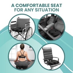 Gel Enhanced Memory Foam Seat Cushion Pillow Office Desk Chair Wheelchair, Black