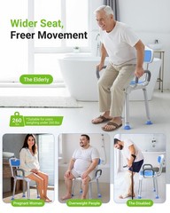 Wide Shower Chair for Inside Shower, Stable Bracing Design, 400 lbs