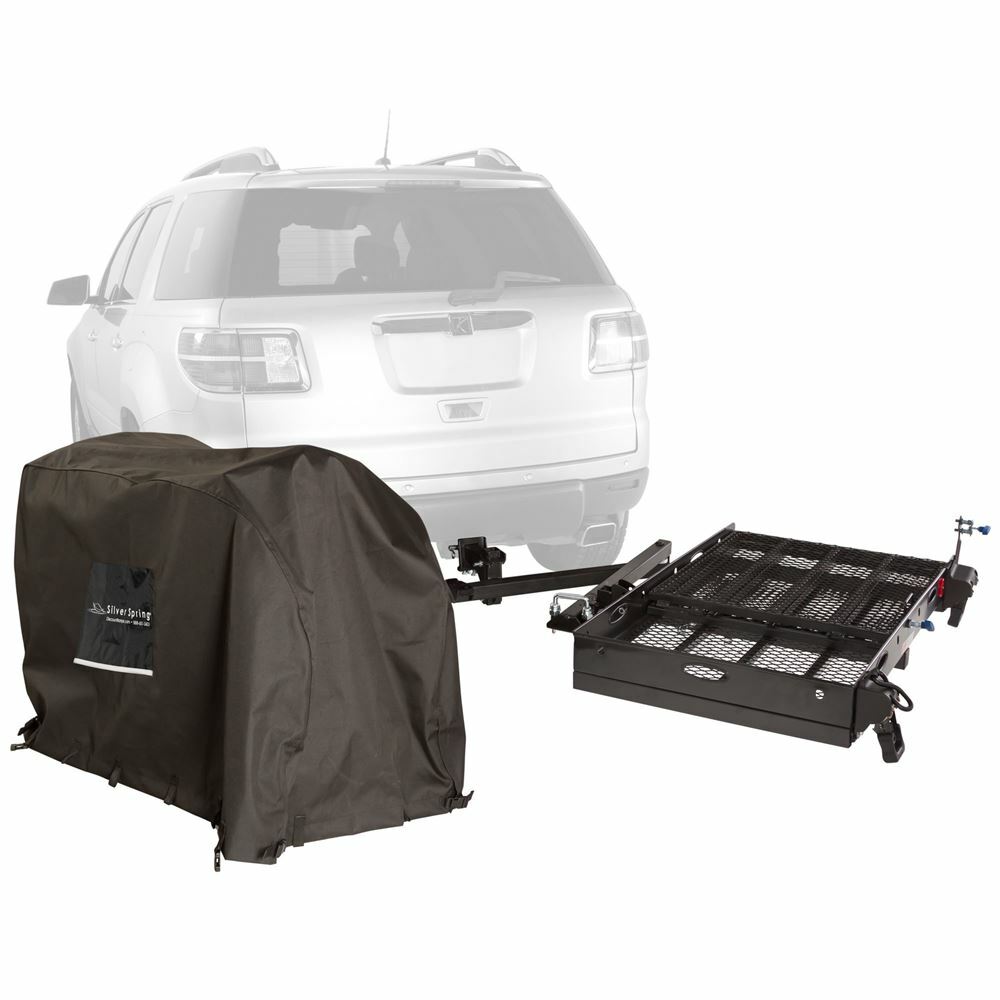 Silver Spring Hitch Scooter Carrier 500 lb Travel Kit +Scooter Cover SC500-DK-S