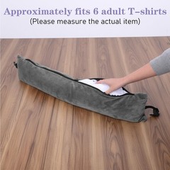 Zelphvt Stuffable Travel Neck Pillow Adjustable Velvet Size Grey