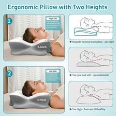 Ergonomic Cervical Pillow for Neck Pain Relief – Memory Foam Support
