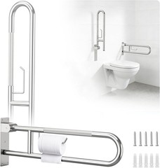 Toilet Grab Bar Support Rail 29.5 Inch, Anti-Slip Knurled Handicap Bathroom Safe