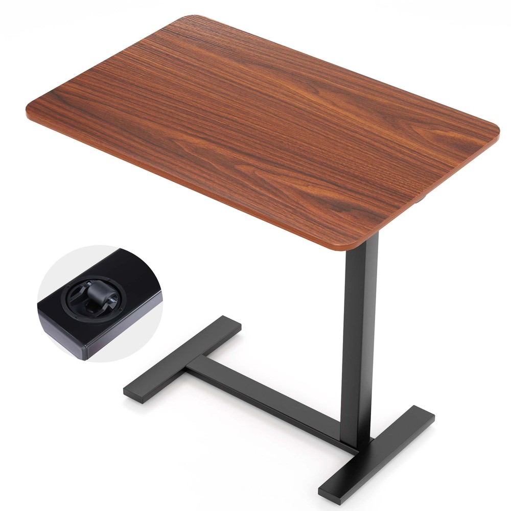 HOMEFLA Adjustable Overbed Bedside Table With Hidden Wheels for Hospital