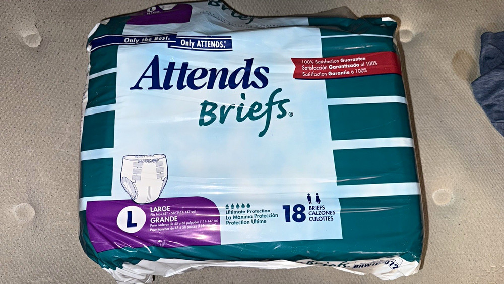 Attends Briefs 10 Incontinence Briefs L 18 Ct Latex Free