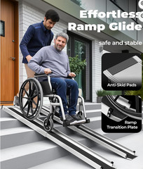 KOLOTOOL Adjustable Wheelchair Ramp 4FT Telescoping Portable Aluminum Non-Skid