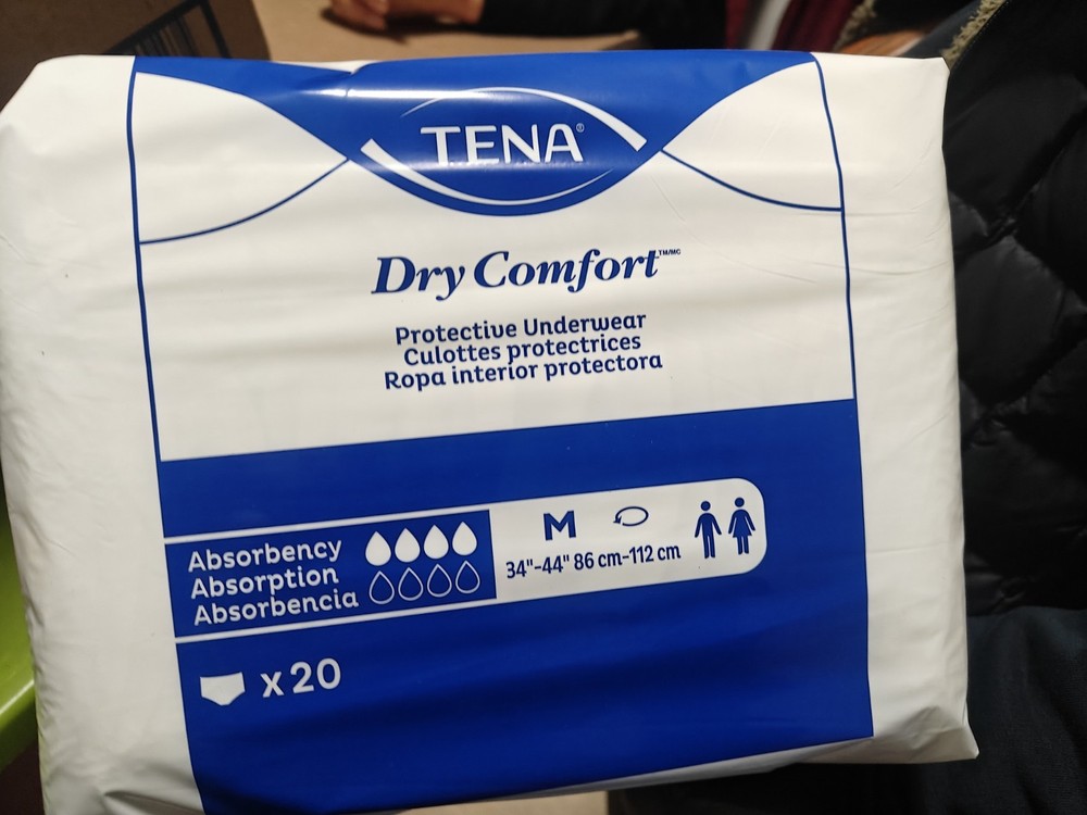 Tena 5 Pack of 20 Dry Comfort Protective Underwear Size M 34-44″ total 100 units