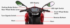 4 Weels Heavy Duty Mobility Scooters 500lbs Capacity 800W 60V20A w/Remote Key
