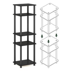 Furinno Just 3-Tier Turn-N-Tube End / / / Poles 2-Pack Americano/Black