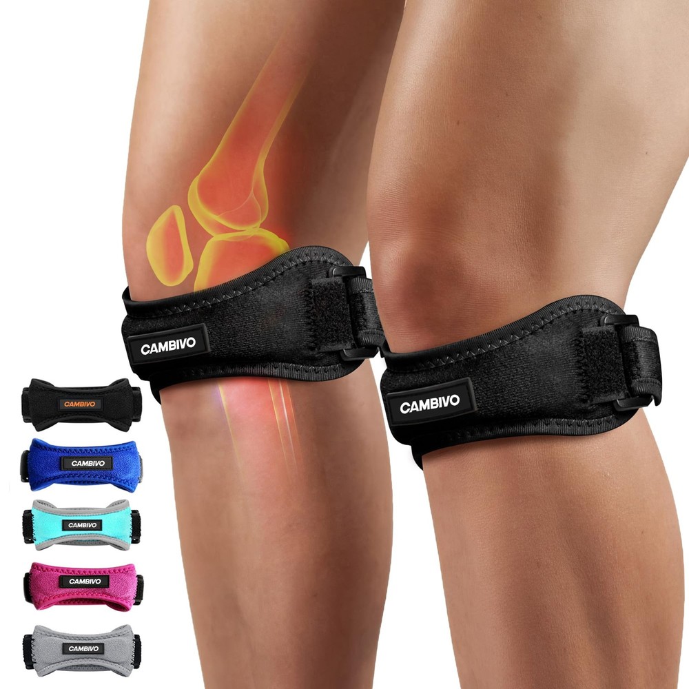 CAMBIVO 2 Pack Patella Tendon Knee Straps, Knee Brace for Women & Men with Ex…