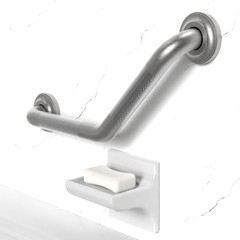 1-1/4 x 16inch Angled Grab Bar for Stud Mount with Knurled Grip, Bathroom Mob…