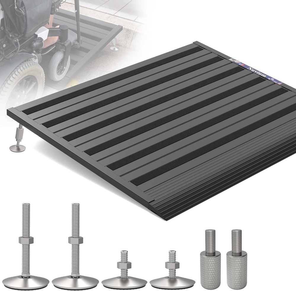 2.6-7.3″ Threshold Ramp 30×36′ for Doorways Step 1100 LB Cap Aluminum Wheelchair