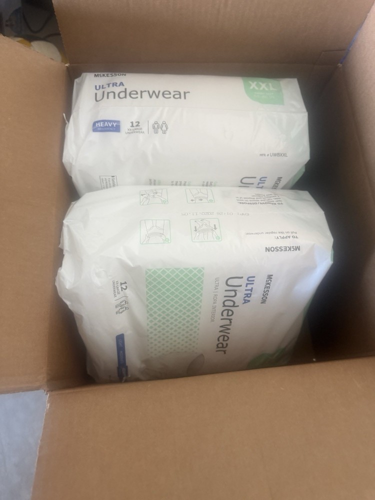 2 Packs McKesson Ultra Underwear XXL Heavy Absorbency – New Sealed (24 Count)
