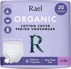Rael 20 Pack Organic White Women’s Large / Extra Large Disposable Underwear