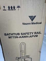 Vaunn Medical Bathtub Safety Rail M775N-AAWH-APVM Adjustable Grab Bar 300lb