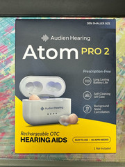 Audien ATOM PRO 2 Wireless Rechargeable OTC Hearing Aids New Sealed