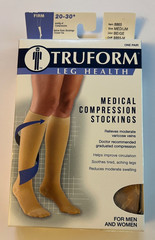 NIB Truform Microfiber Below Knee Compression Socks 20-30 mmHg Beige Size Med