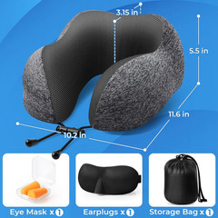 ExploreBliss Travel Pillow, Pillows for Sleeping Medium, Grey